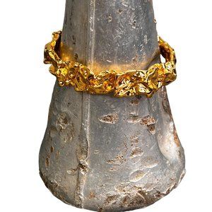 Amber Sceats Emery Cuff Bracelet 24K Gold Plated Chunky Sculptural Nugget NWT
